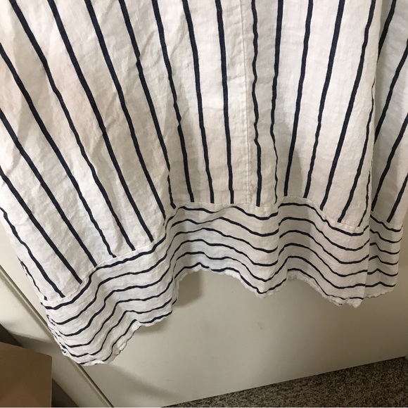 Terzo Millenio 100% linen stripe spaghetti strap maxi dress - Picture 5 of 10